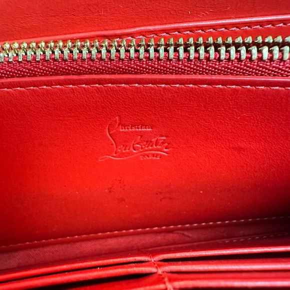 🧧SOLD🧧CHRISTIAN LOUBOUTIN Panettone unicorn suede spikes wallet Sold Out - Picture 14 of 16